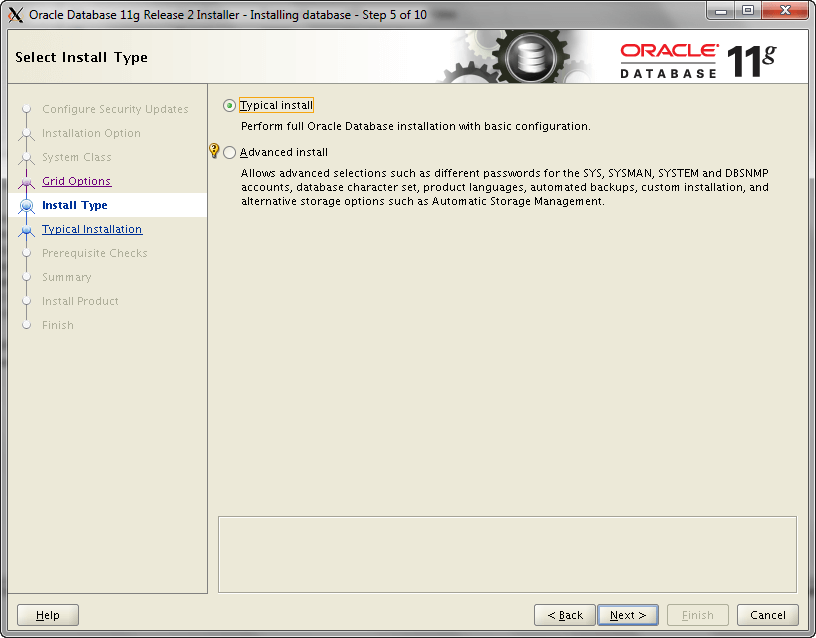 Oracle Install Step 5