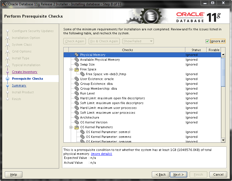 Oracle Install Step 8